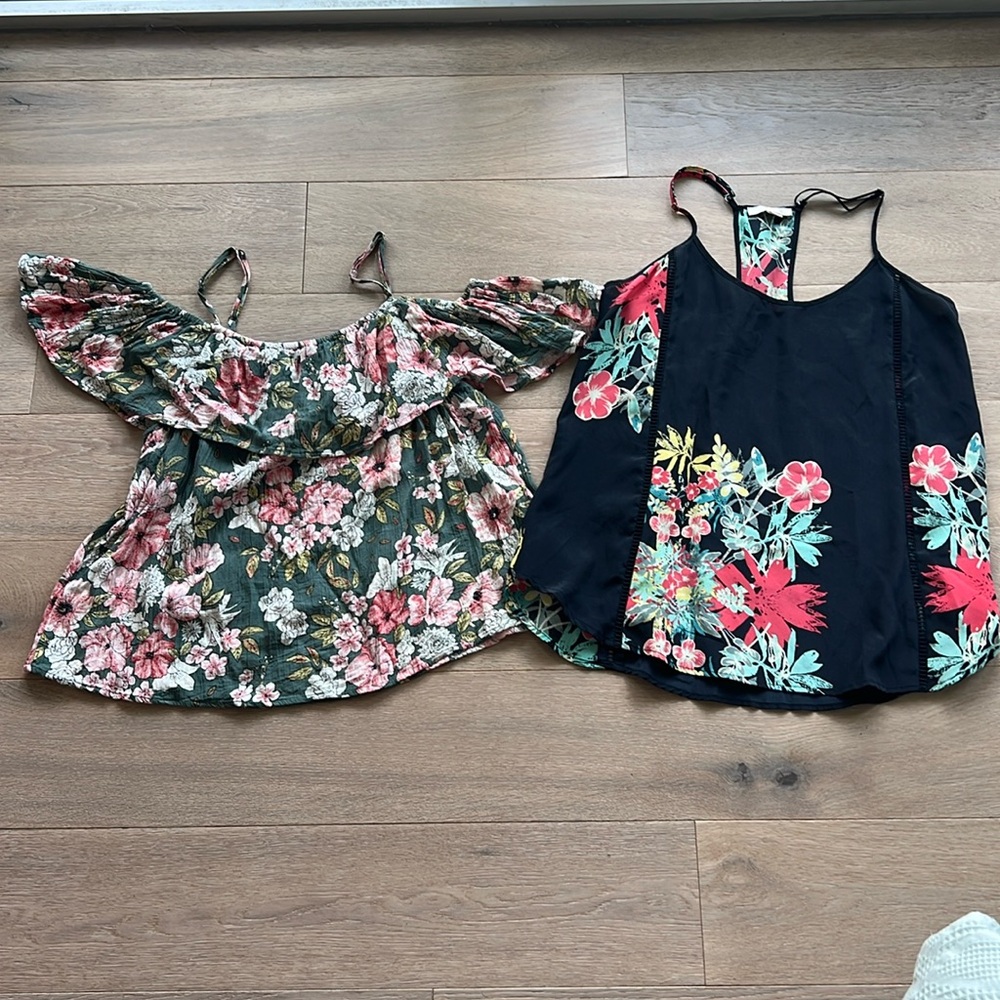 Ella Moss Silk top size M plus Billabong off the shoulder size large